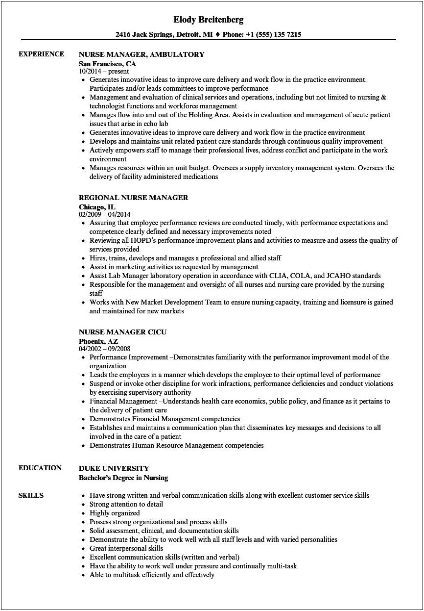 Nursing Objective For Resume &