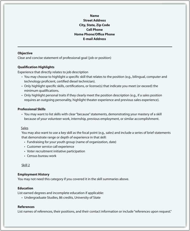 Objective Definition For A Resume