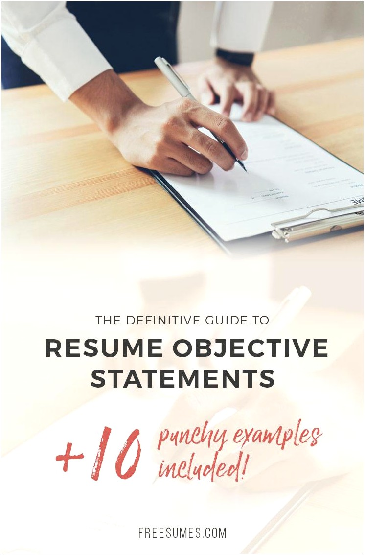 Objective Example Sentence For Resume