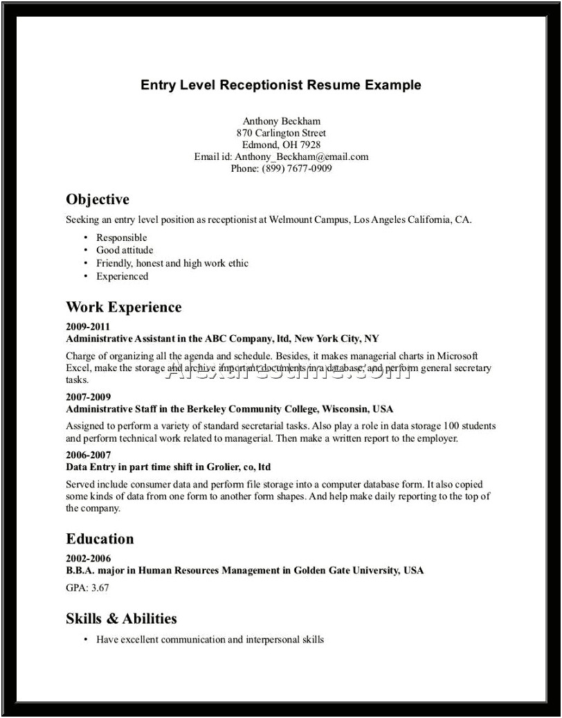 Objective For A Veterinary Assistant Resume