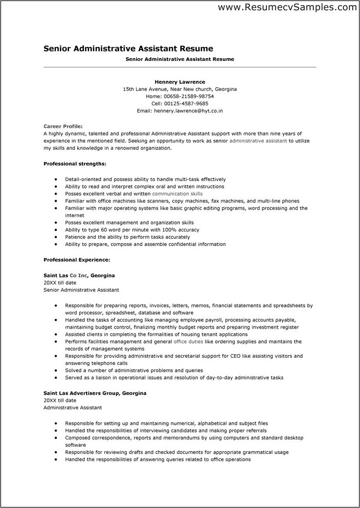 Objective For Administative Assistant Resume