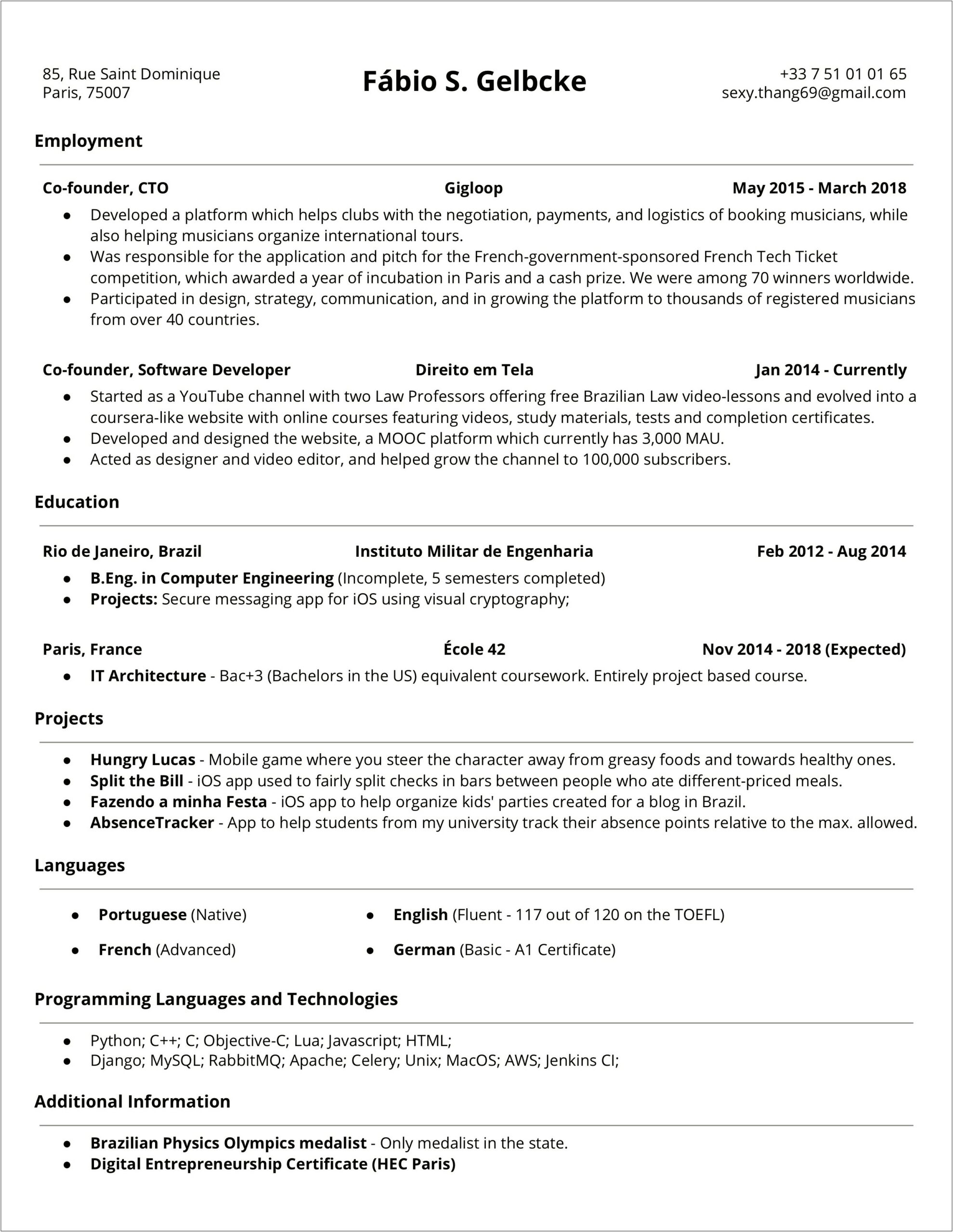 Objective For Google Engineering Resume