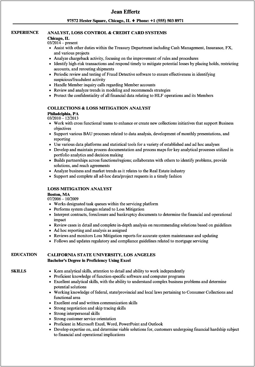 Objective For Loss Prevention Resume