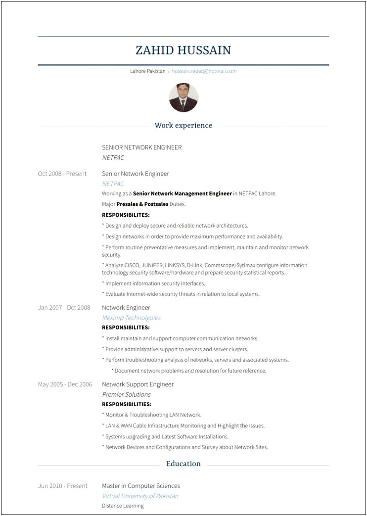 Objective For Network Engineer Resume