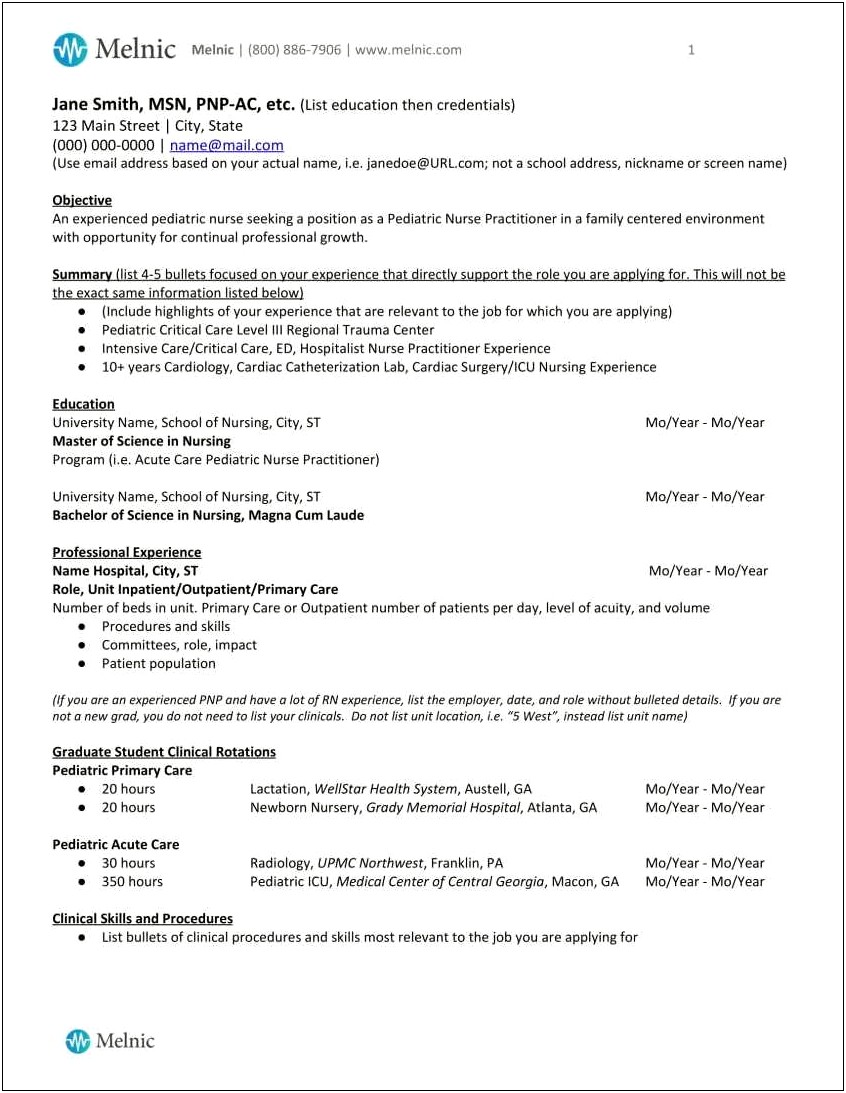 Objective For New Nurse Practitioner Resume