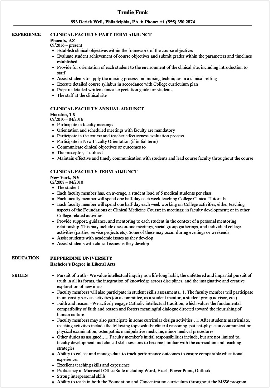 Objective For Resume For Assistant Professor