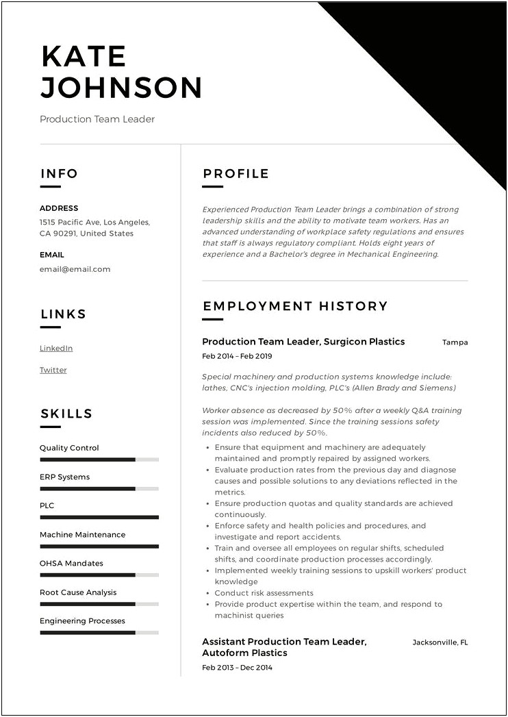 Objective For Resume For Group Leader