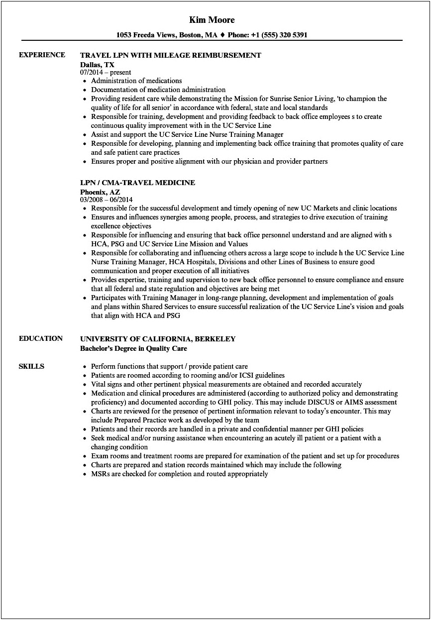Objective For Resume Lpn Job