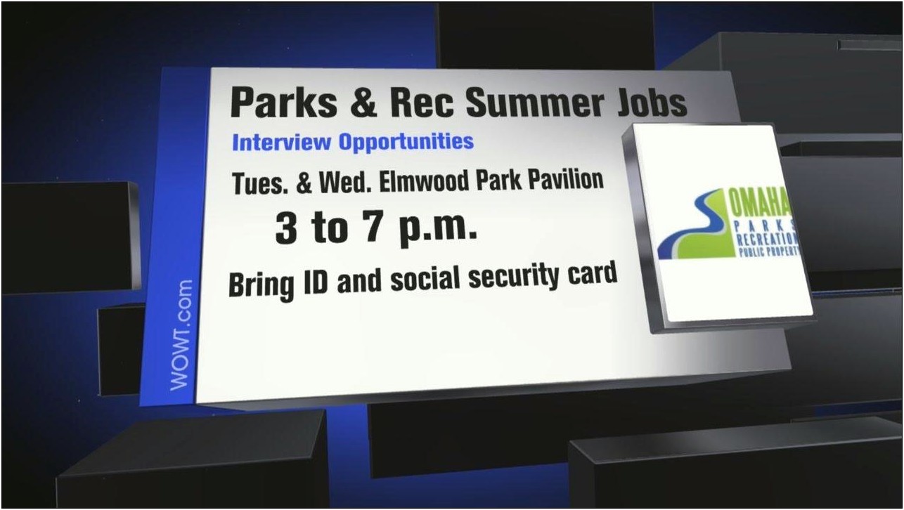 Objective For Resume Parks And Recreation