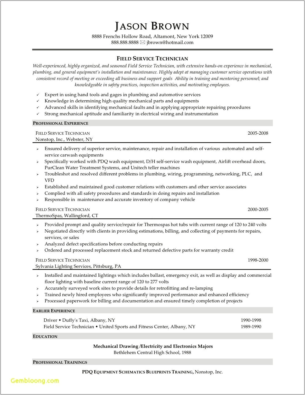 Objective For Resume Repair Technician