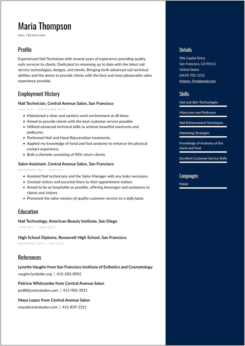 Objective For Resume Salon Receptionist