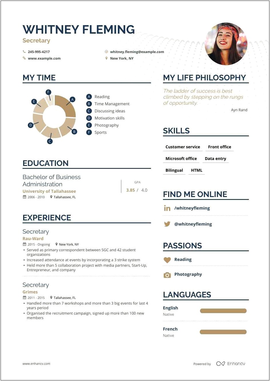 Objective In A Resume Examples For Secretary