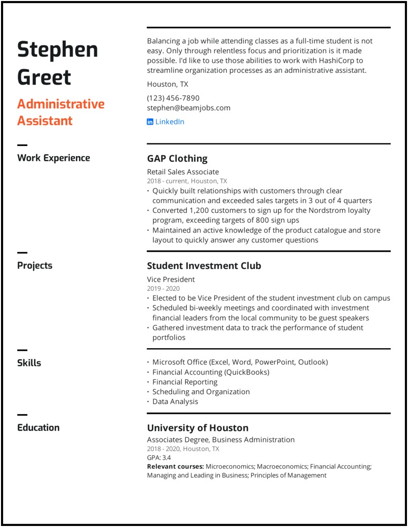 Objective In A Resume For Office Assistant