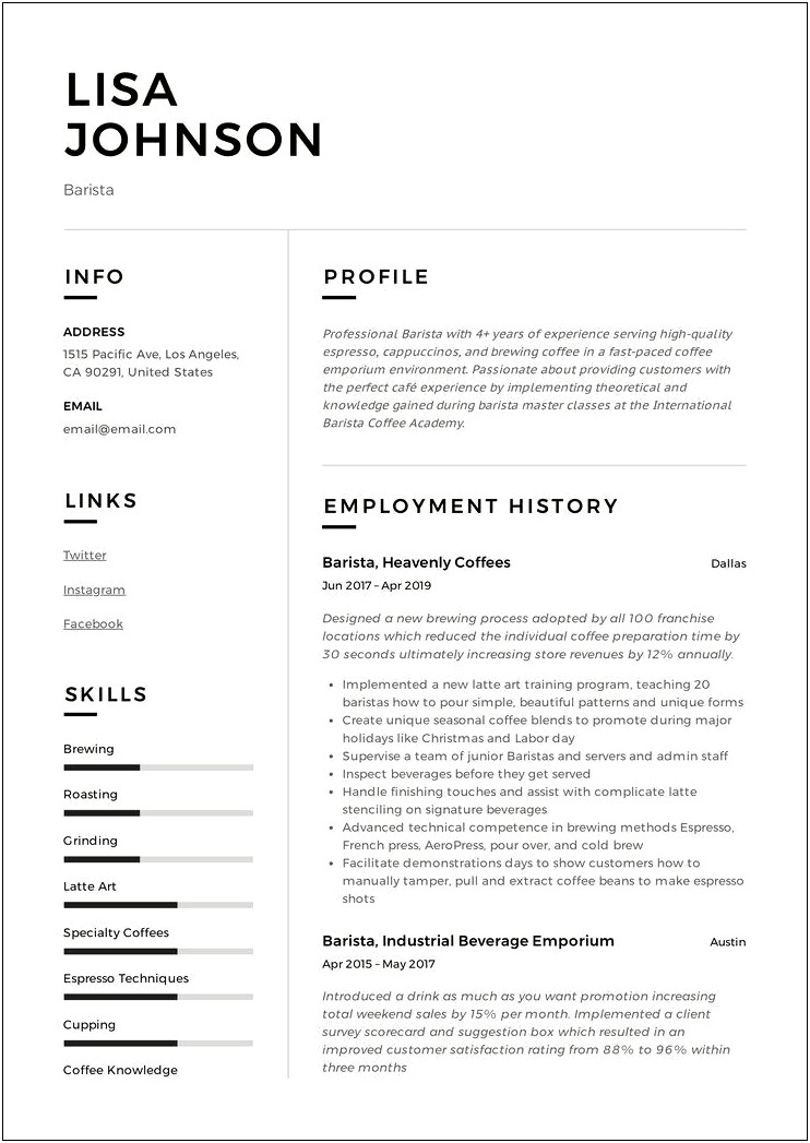 Objective In Resume Examples Beverage Cart Attendant