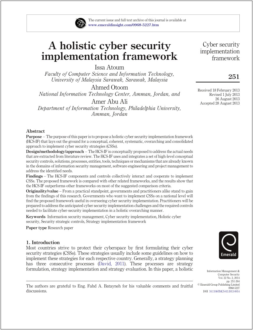 Objective In Resume For Cyber Security