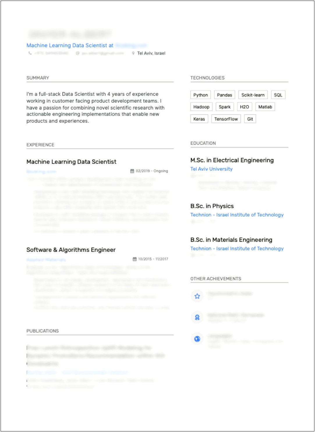 Objective In Resume Template Data Scientist