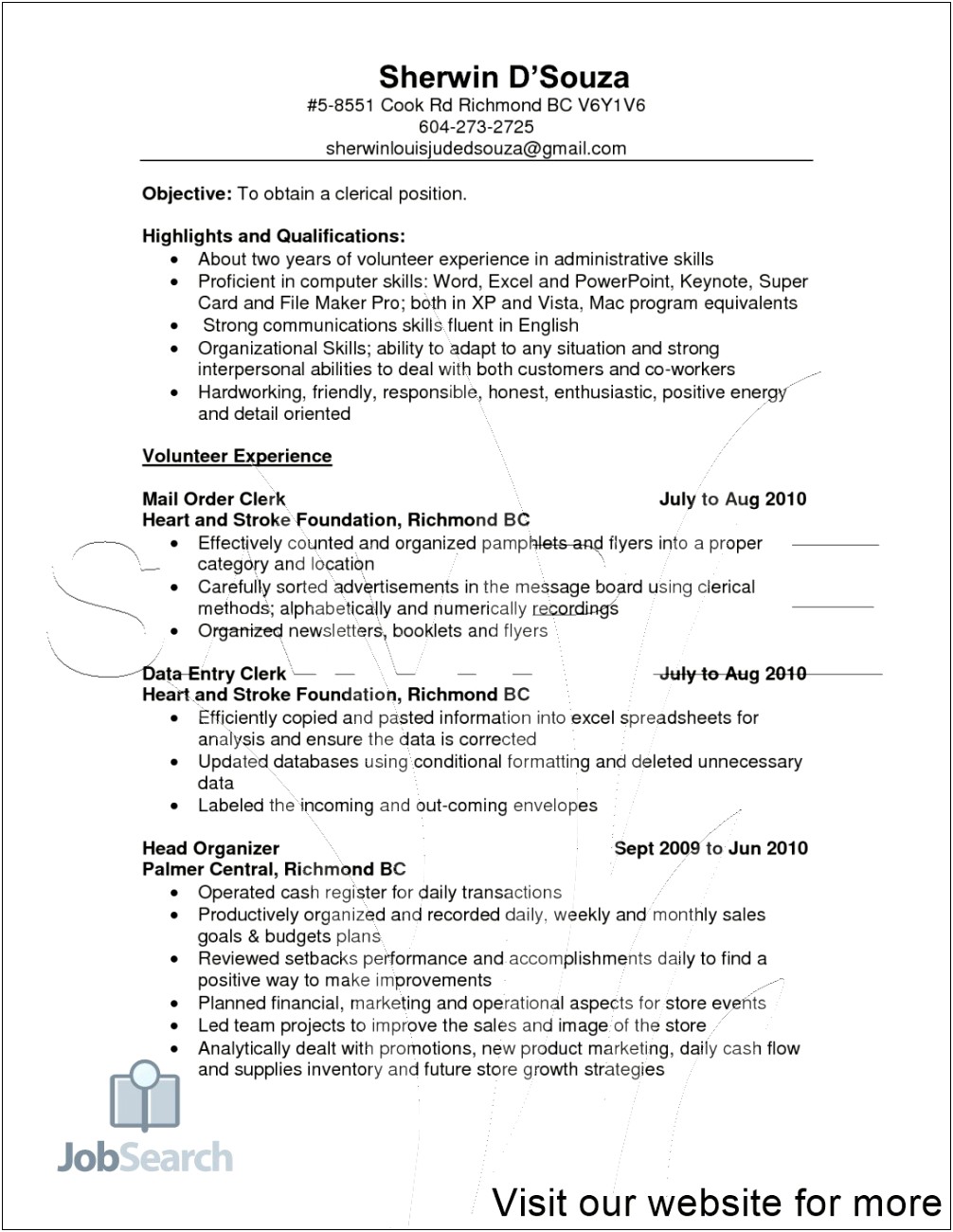 Objective Of Barista For Resume