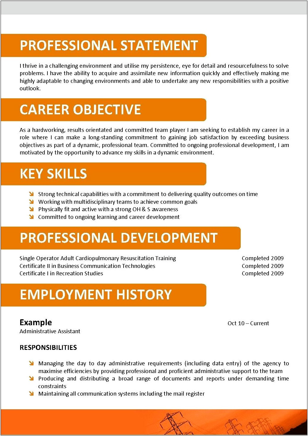 Objective Of Resume For Call Center