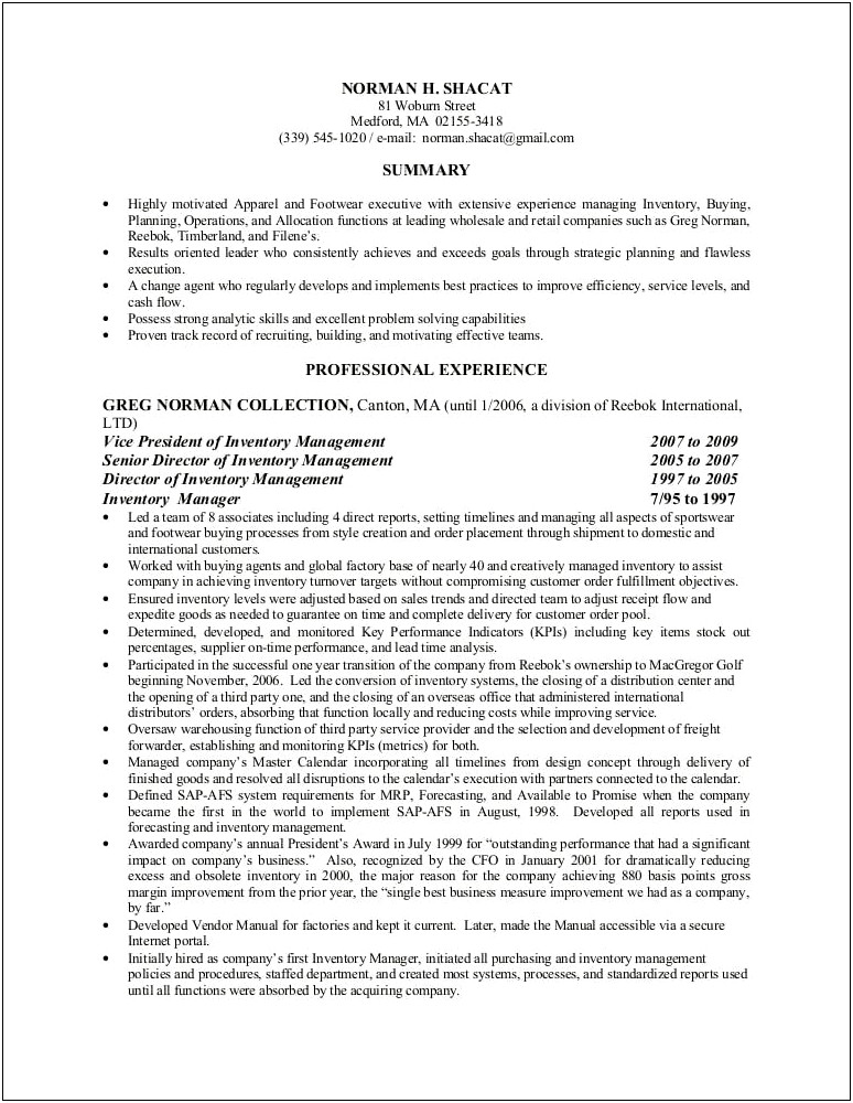 Objective On Resume For Buyer