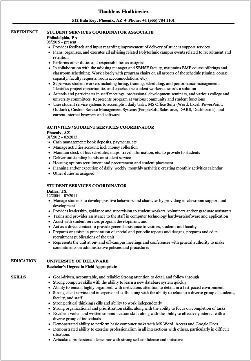 Objective On Resume For International Student