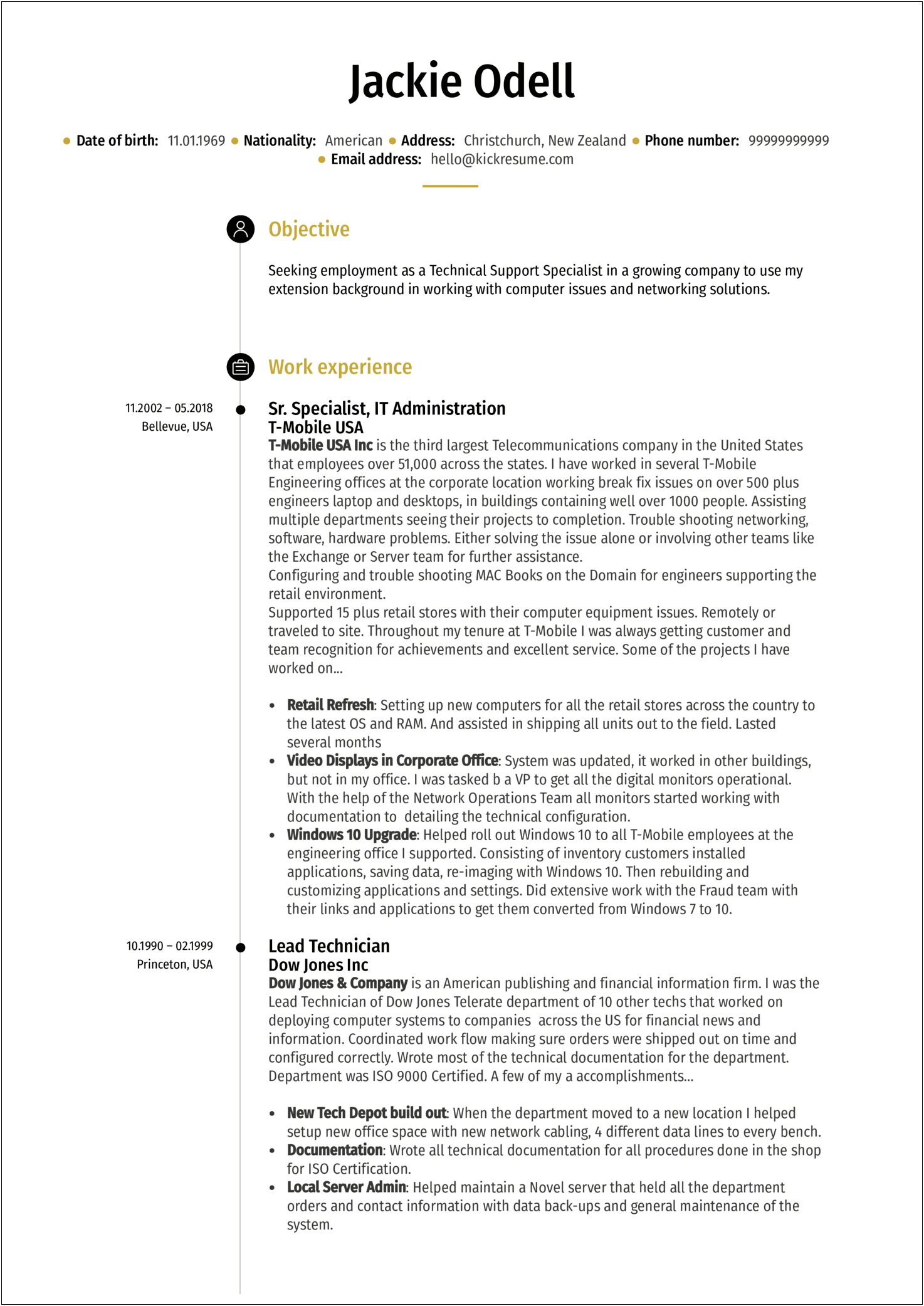 Objective Or Profile Resume Examples For Information Technology