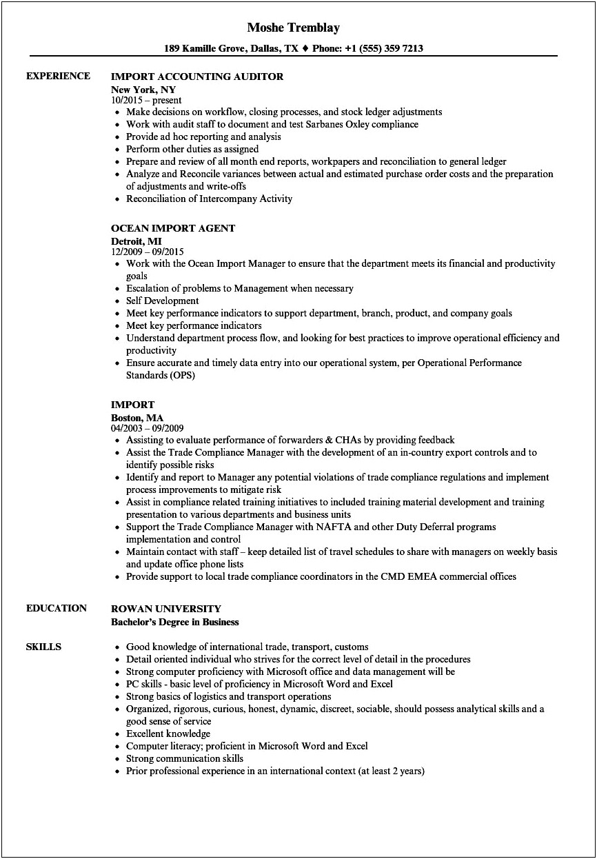 Objective Resume Examples For Customs And Border Patrol