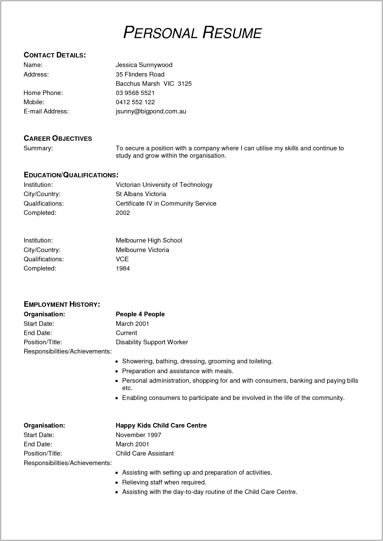 Objective Resume For Medical Job