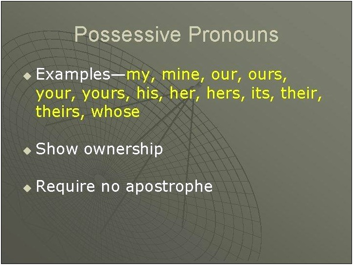 Objective Statement For Resume Personal Pronouns