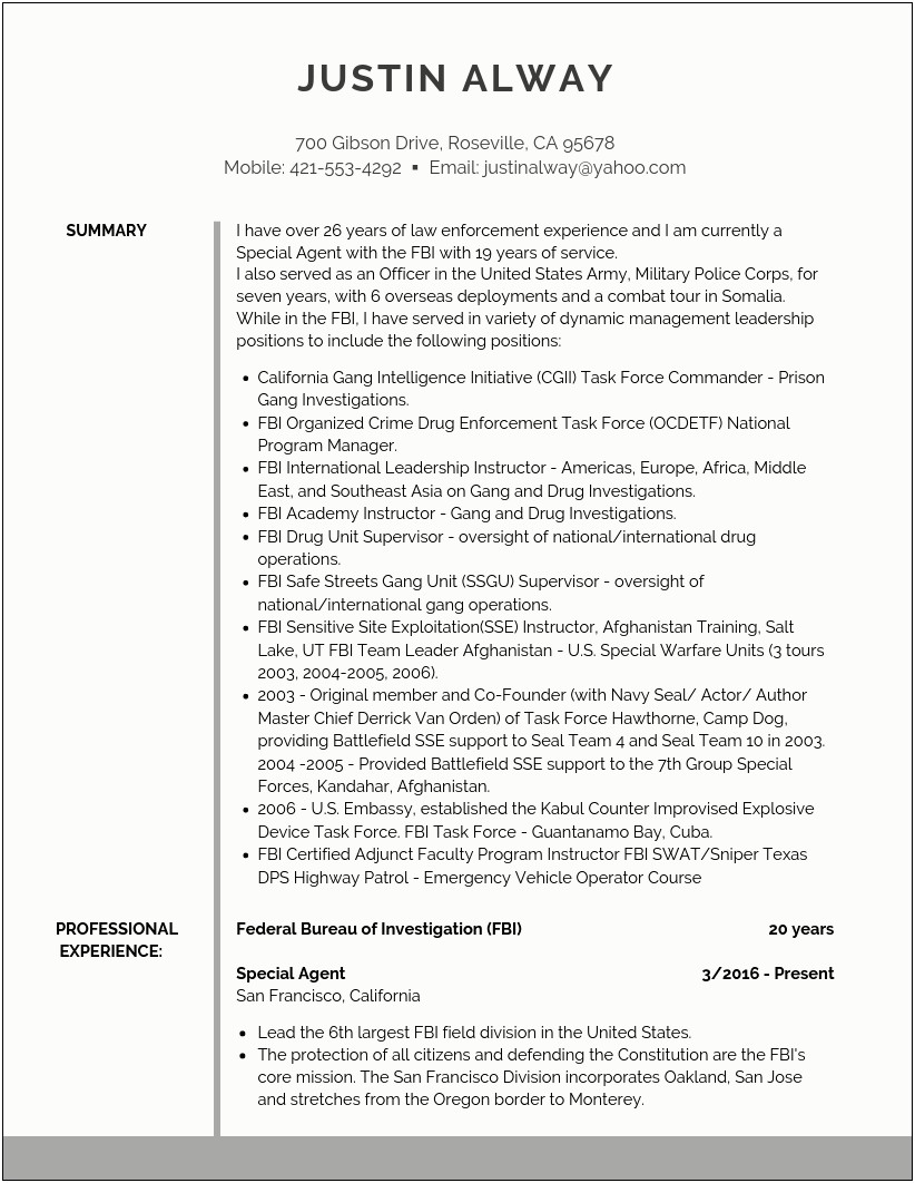 Objective Statement Resume For A Veteran