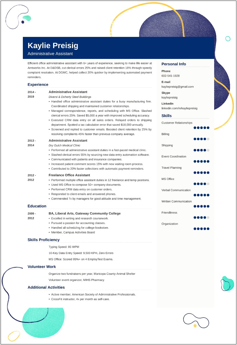 Objectives For A Resume For Administrative Assistant