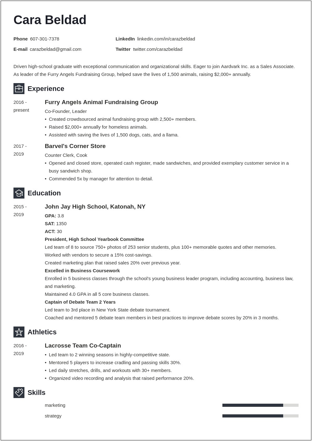 Objectives For First Job Resume
