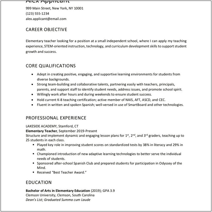Objectives For Resumes Higher Education Jobs
