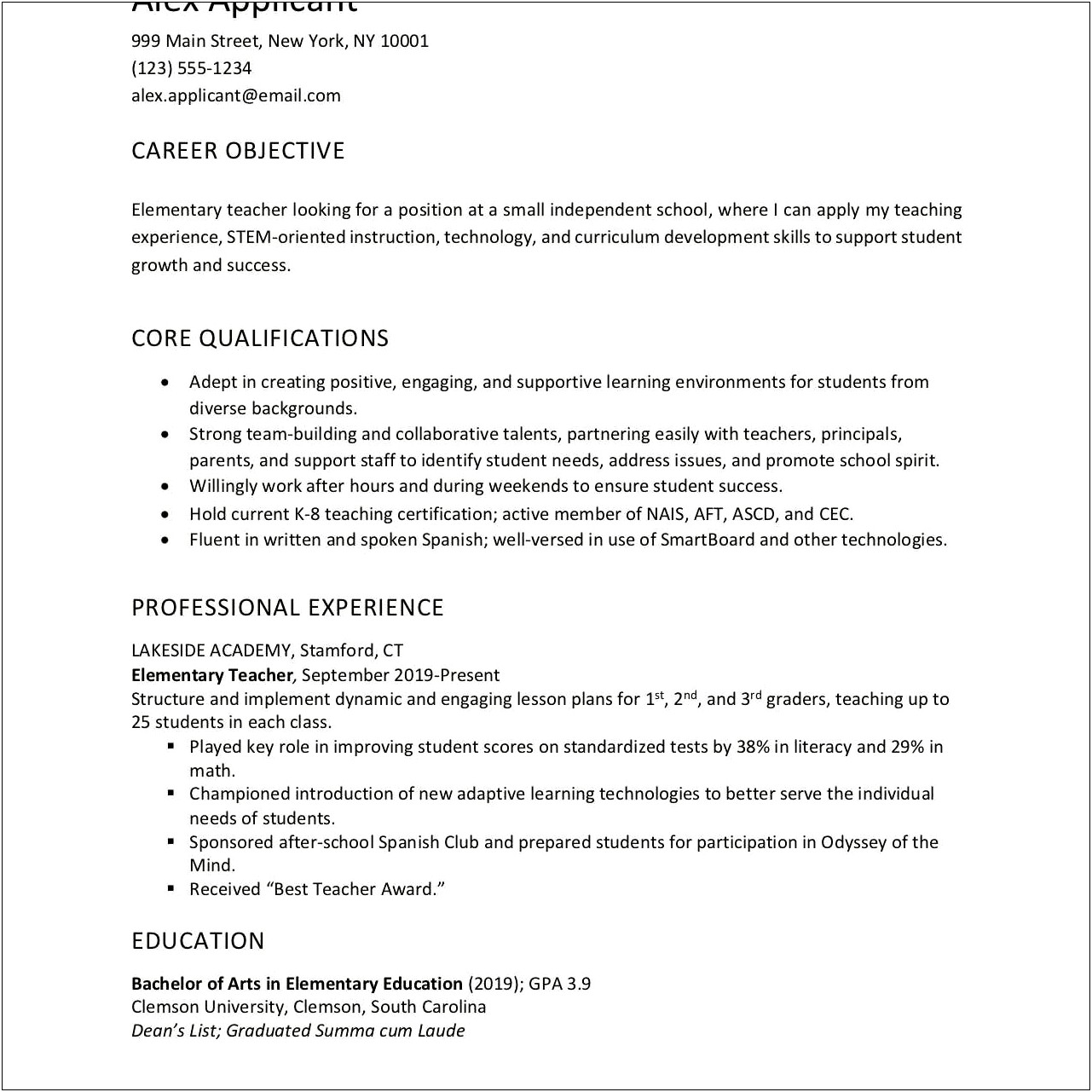 Objectives In A Resume Statements