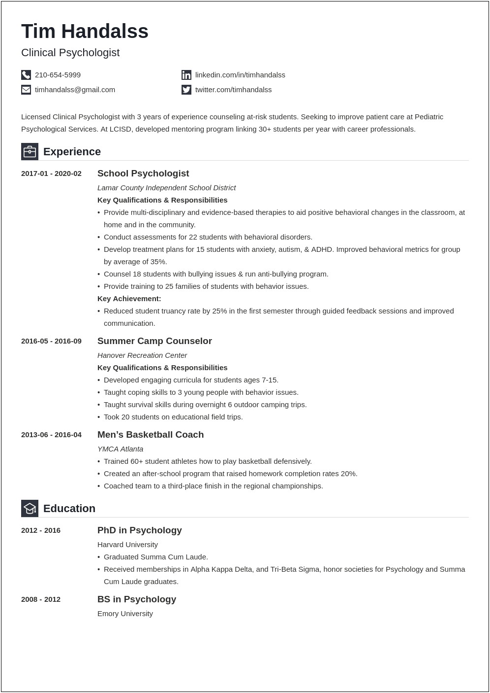 Objectives In Resume For Psychology Fresh Graduate