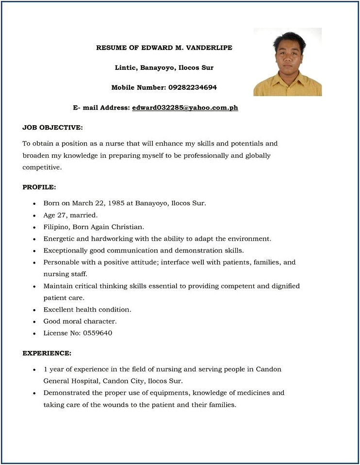 Objectives Of A Student In Resume