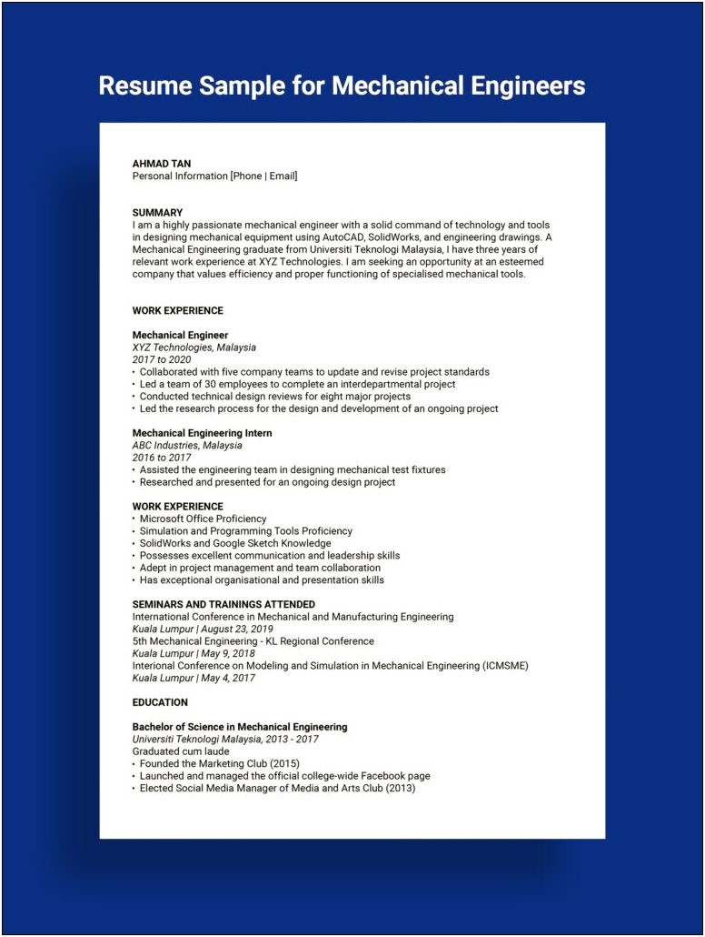 Objectives Of Manufacturing Engineering Resume