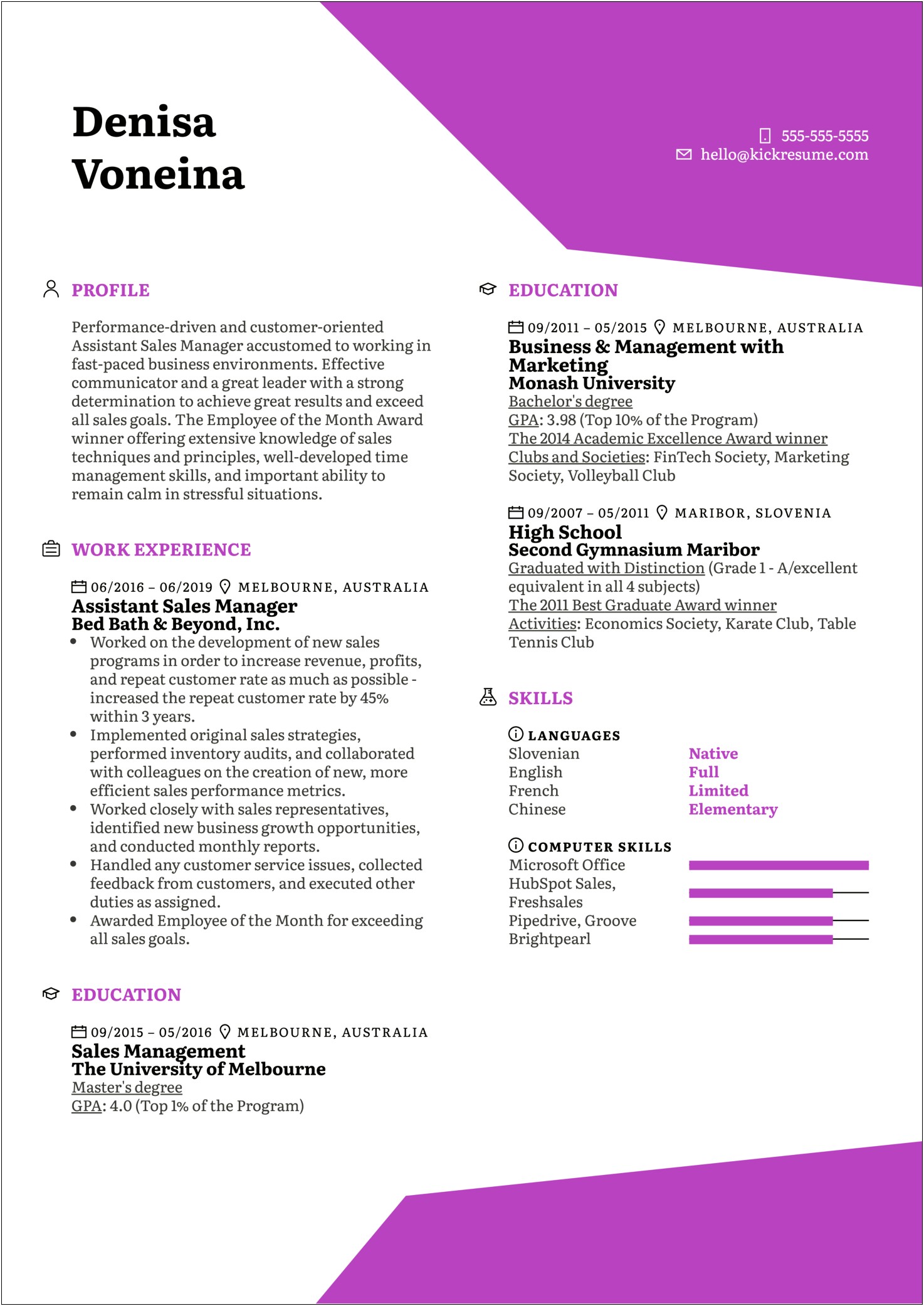 Objectives On Resume For Business Managment Degree