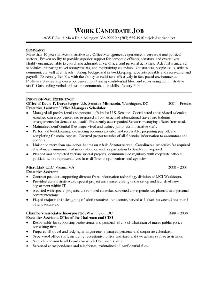 Office Admin Assistant Resume Sample