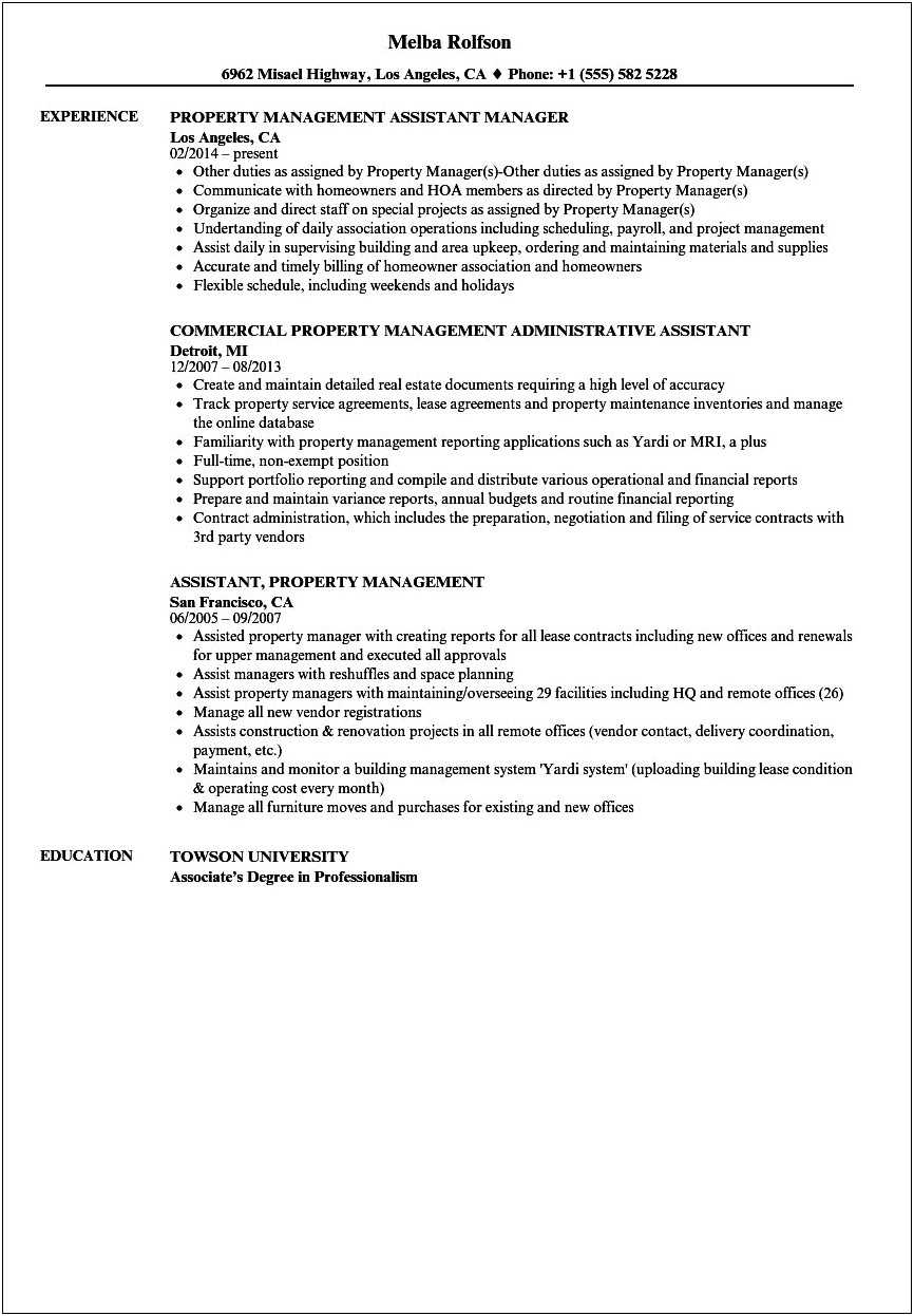 Office Manager Resume For Real Estate