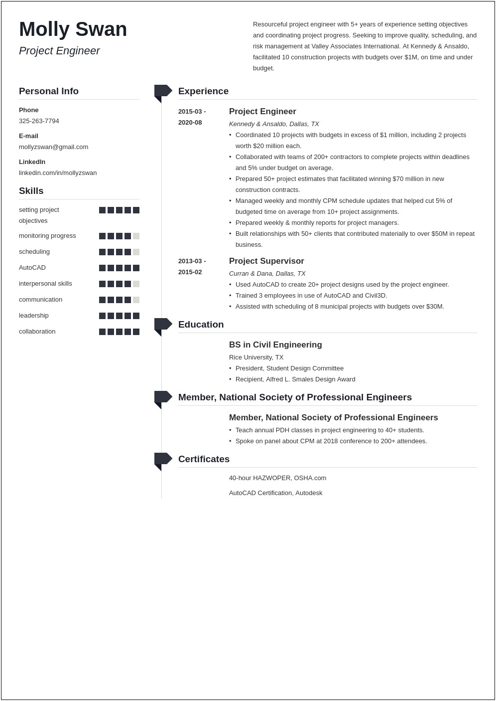 Oil And Gas Industry Resume Template