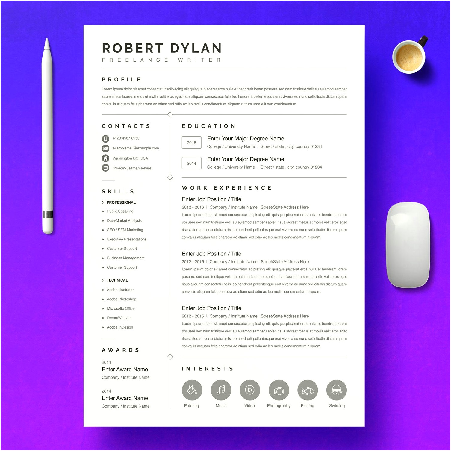 One Page Resume Format In Word