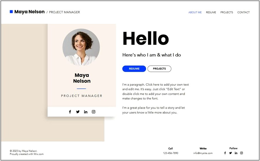 Online Resume Html Template Free