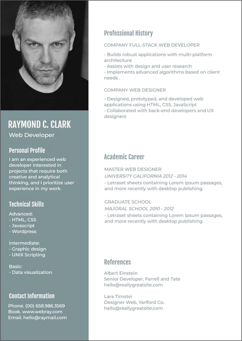 Online Templates For Resume Free