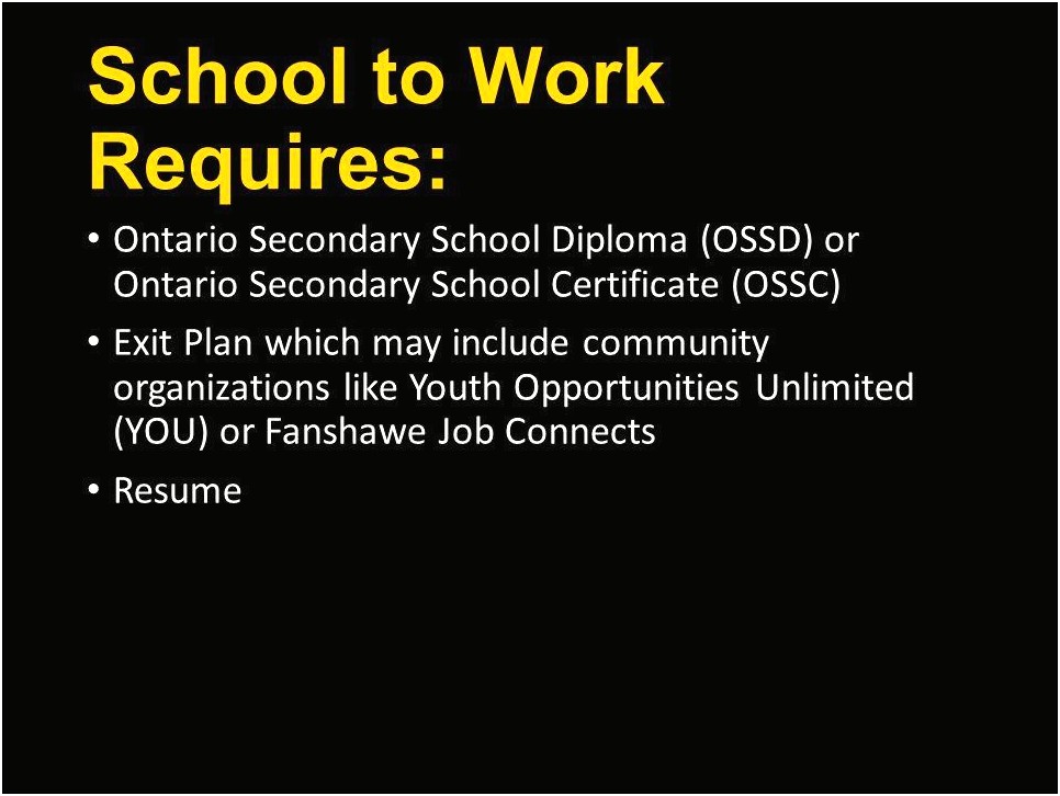 Ontario High School Diploma On Resume