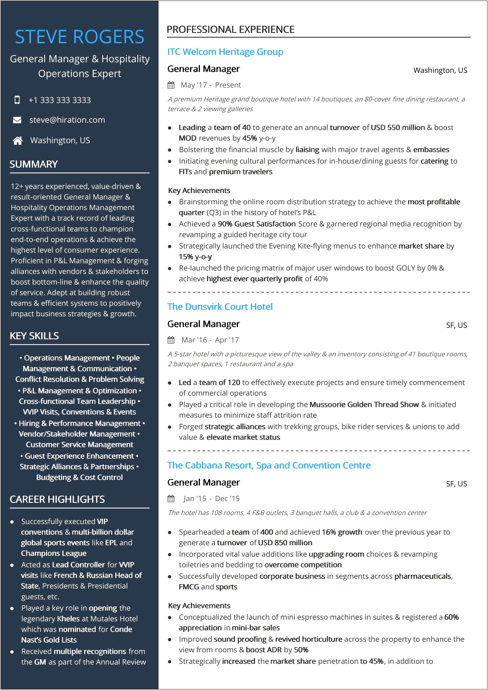 Operational Excellence Manager Resume Sample