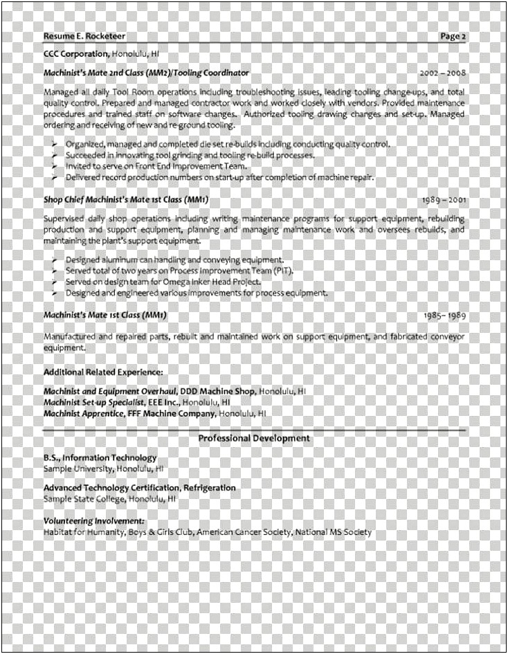 Operations Engineer Job Description For Resume