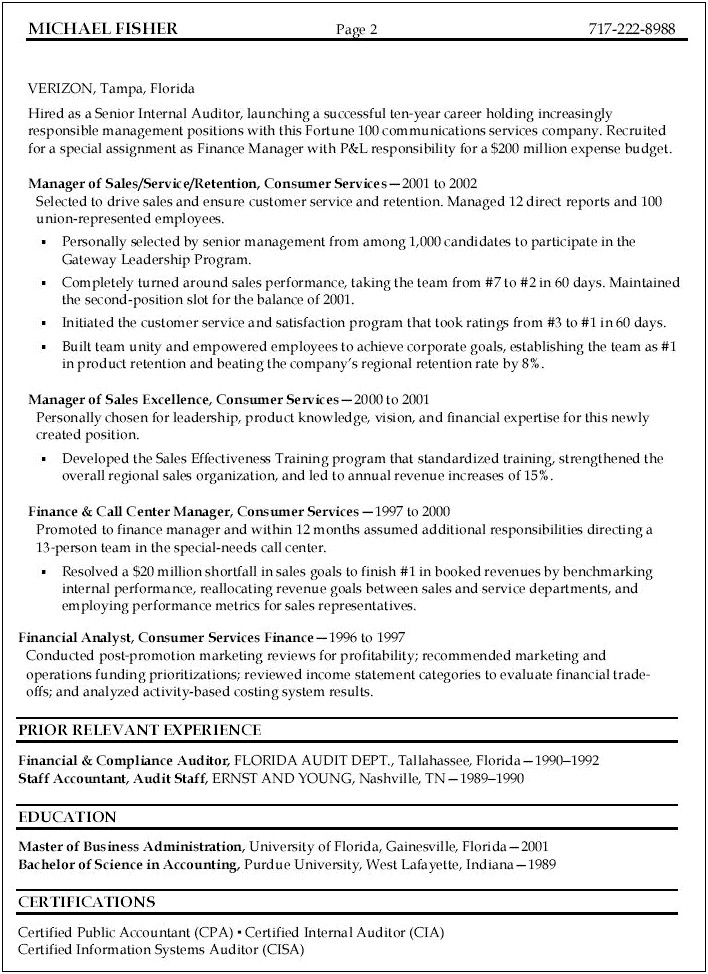 Operations Officers Cia Resume Example