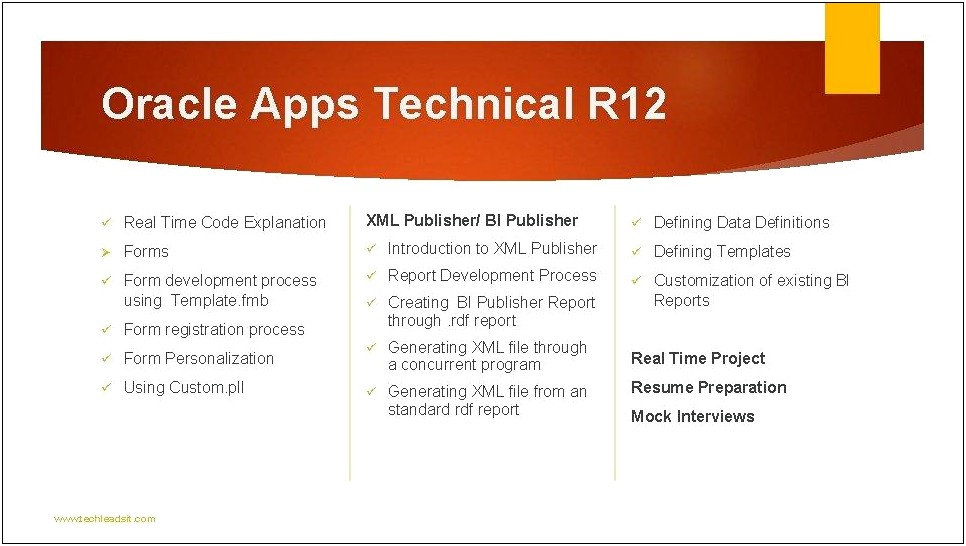 Oracle Bi Publisher Sample Resume