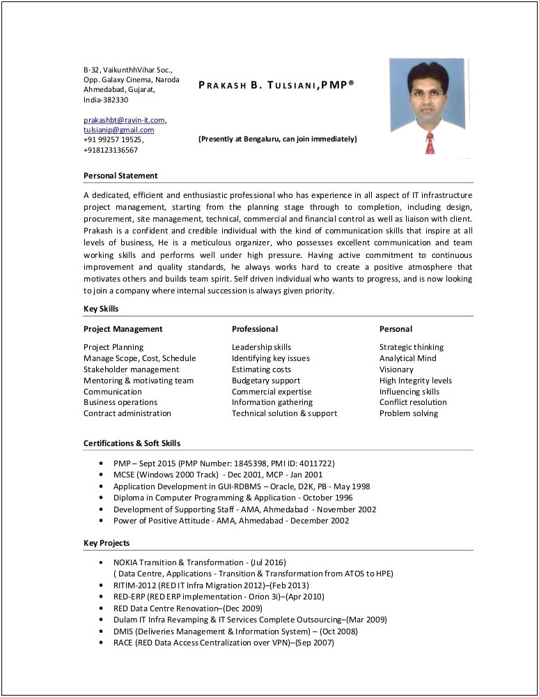 Oracle Erp Project Manager Resume