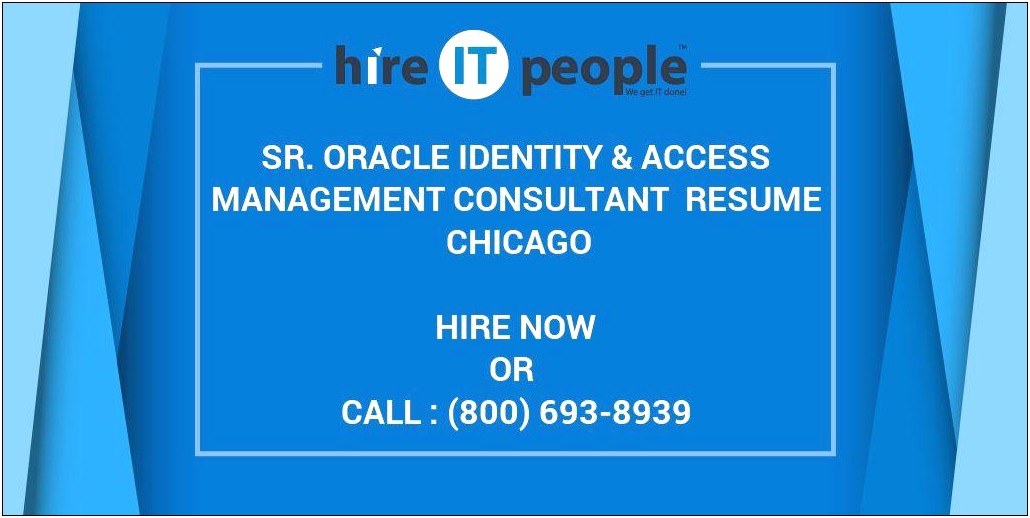 Oracle Identity Manager Sample Resume